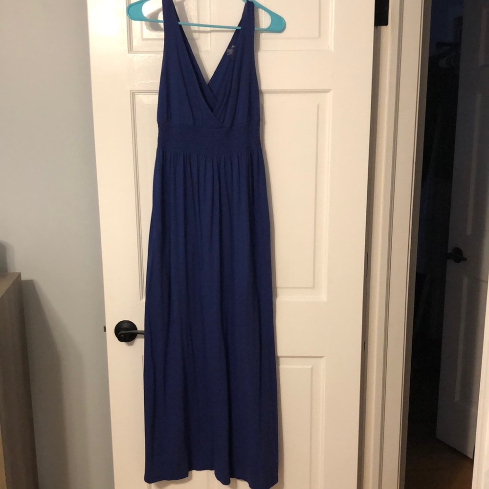Blue V Neck maxi dress Old Navy XS